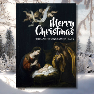 Classic Frory Christmas Nativity Murillo Feiertagskarte