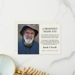 Classic Funeral Heartfelt Foto Dankeskarte