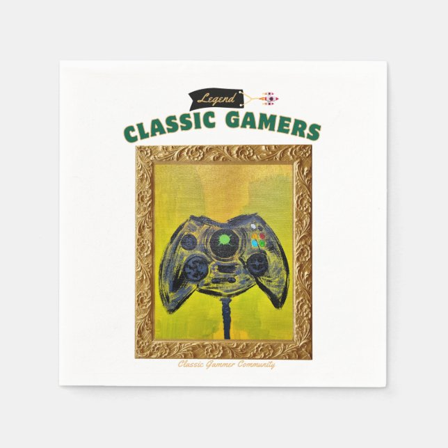 Classic Gamers Birthday Sick Box Napkins Serviette (Vorderseite)