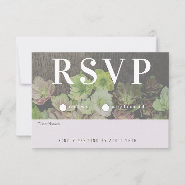 CLASSIC Garden Hellebore White and Wood RSVP Card Karte (Vorderseite)