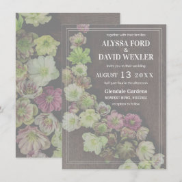 CLASSIC Garden Hellebore Wood Wedding Einladung