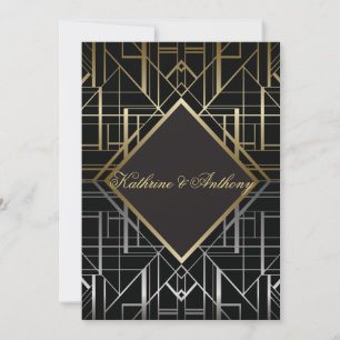Classic Gatsby Deco Faire-part de mariage G2