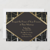 Classic Gatsby Deco Faire-part de mariage Simple