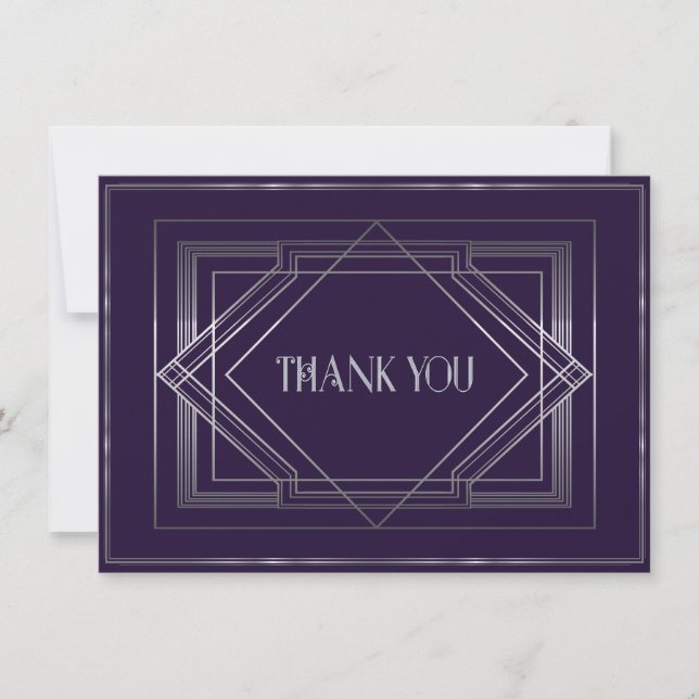 Classic Gatsby Deko Wedding Vielen Dank 3 Manuela Dankeskarte (Vorderseite)