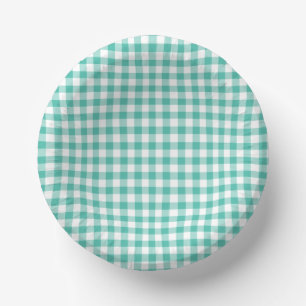 Classic Gingham Bluegrass Green Pappteller