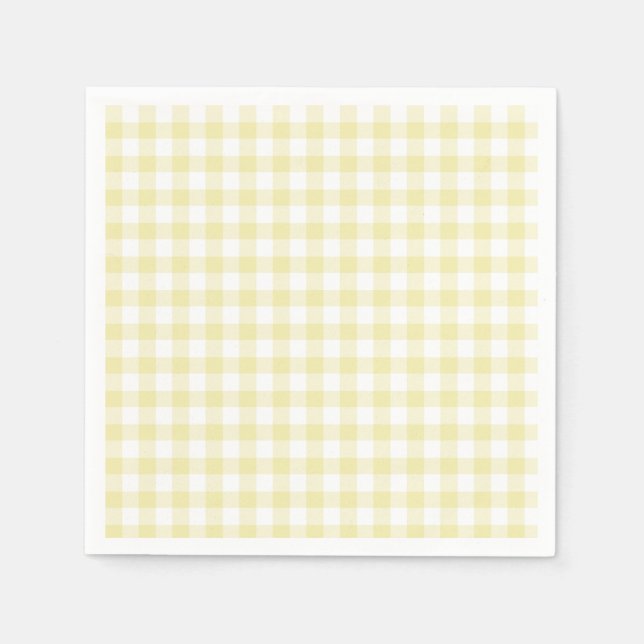 Classic Gingham Butter Yellow Serviette (Vorderseite)