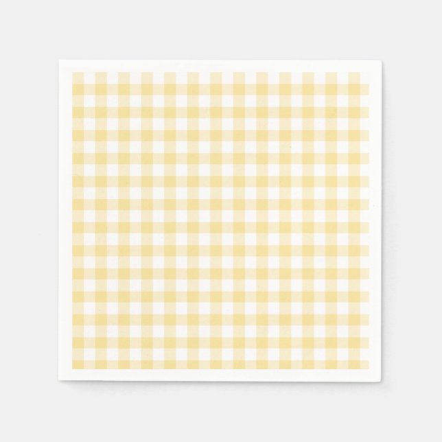 Classic Gingham Canary Yellow Serviette (Vorderseite)