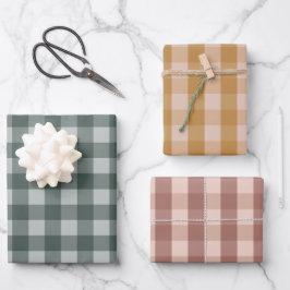 Classic Gingham Checkered Geschenkpapier Set