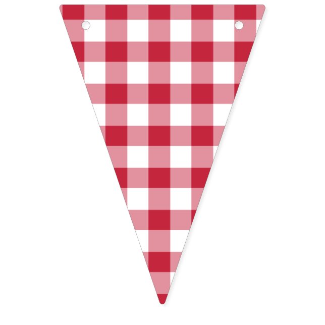 Classic Gingham Cherry Red Wimpelkette (Erste Fahne)