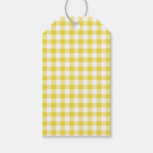 Classic Gingham Golden Yellow Geschenkanhänger