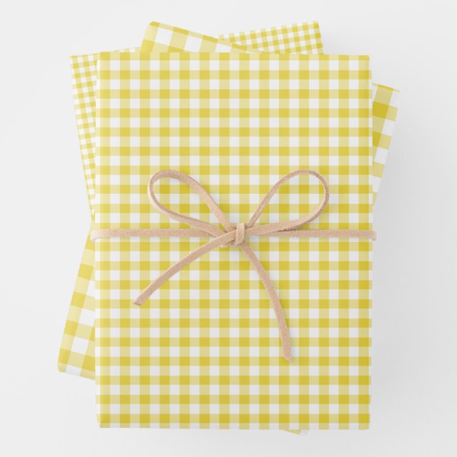 Classic Gingham Golden Yellow Geschenkpapier Set (Beispiel)
