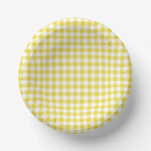Classic Gingham Golden Yellow Pappteller