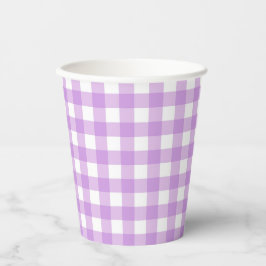 Classic Gingham Karo Kariert Pattern Lilac Pappbecher