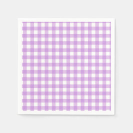 Classic Gingham Karo Kariert Pattern Lilac Serviette