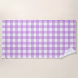 Classic Gingham Karo Kariert Pattern Lilac Strandtuch