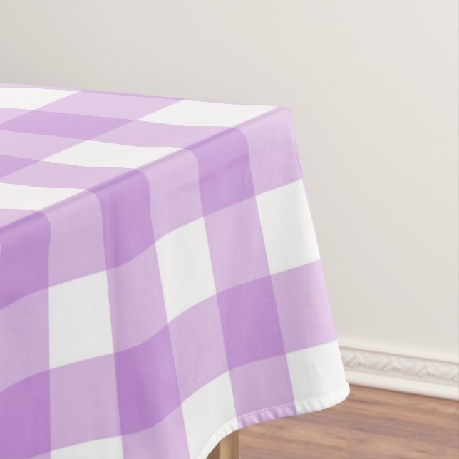Classic Gingham Karo Kariert Pattern Lilac Tischdecke (Beispiel)