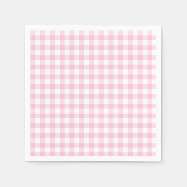 Classic Gingham Light Pink Serviette (Vorderseite)