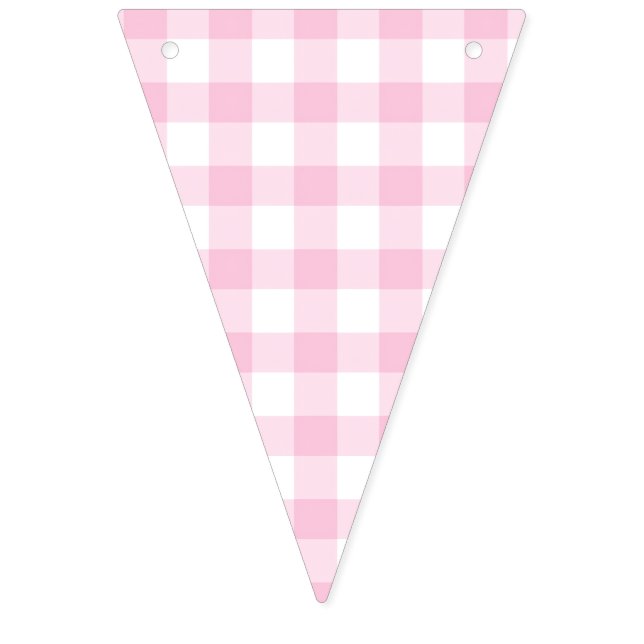 Classic Gingham Light Pink Wimpelkette (Erste Fahne)