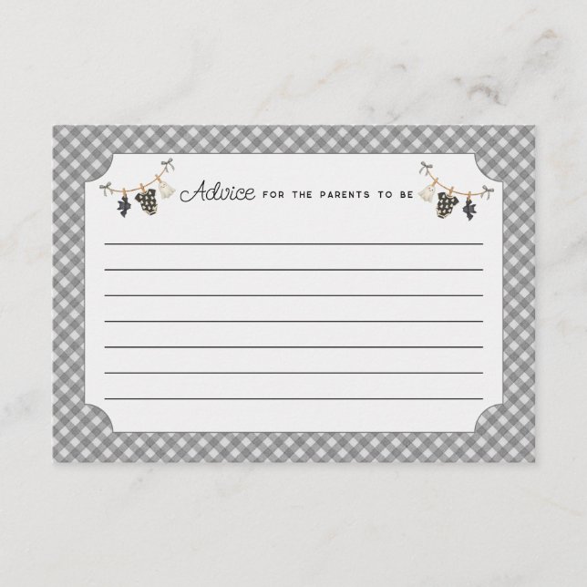 Classic Gingham Little Boo Halloween Baby Dusche Hinweiskarte (Vorderseite)