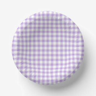 Classic Gingham Soft Lavender Pappteller