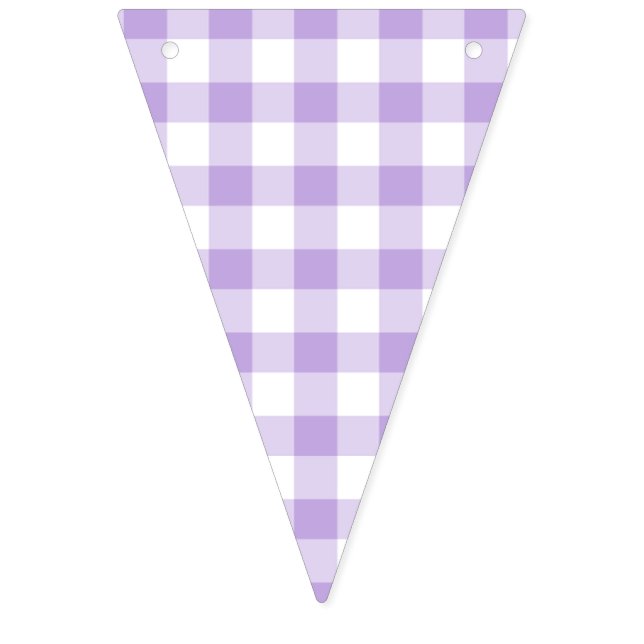 Classic Gingham Soft Lavender Wimpelkette (Erste Fahne)