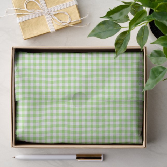 Classic Gingham Spring Green Seidenpapier (Geschenk)