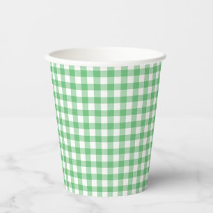 Classic Gingham Summer Green Pappbecher