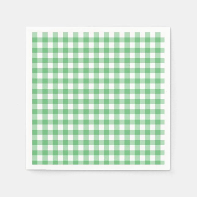 Classic Gingham Summer Green Serviette (Vorderseite)