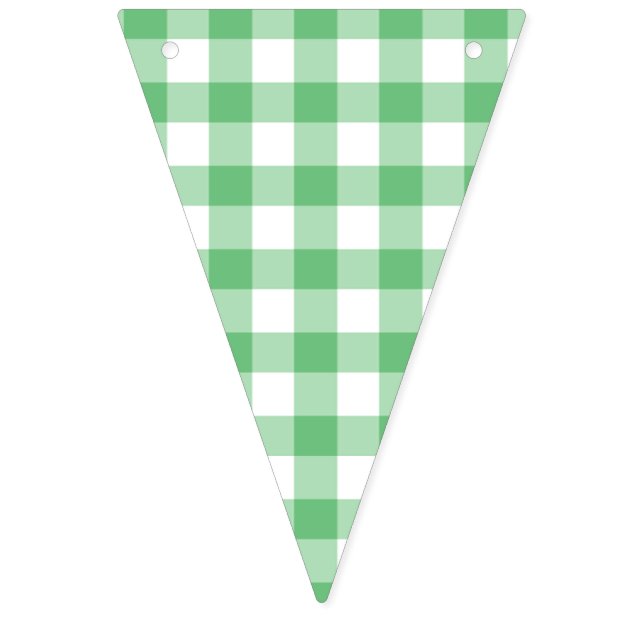 Classic Gingham Summer Green Wimpelkette (Erste Fahne)