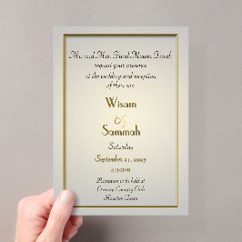 Classic Gold Akryllische Hochzeitseinladung Acryleinladungen