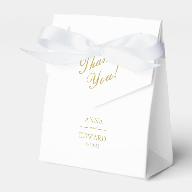 Classic Gold Block Wedding Vielen Dank für Ihre Un Geschenkschachtel (Vorderseite)