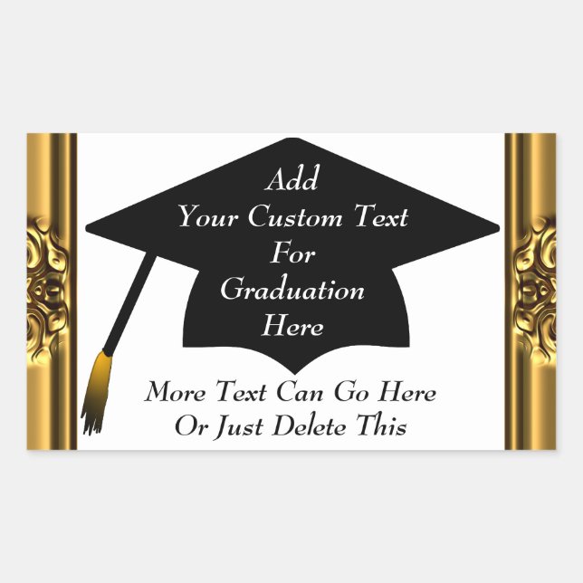 Classic Gold Border Abschluss Stickers (Vorderseite)
