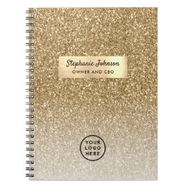 Classic Gold Boss Lady CEO Logo Luxe Glitzer Notizblock