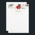 Classic Gold Burgundy White Floral Wedding Hinweiskarte<br><div class="desc">Diese klassische goldbordeauxfarbene weiße Blumenratte ist perfekt für eine rustikale Hochzeit. Die Blume sind in den Farben Weiß, Bordeaux und Gold gehalten, Beeren mit grünem Blattwerk in eleganten Bouquets. Diese Karten sind ideal für Hochzeiten, Brautparty, Babydusche, Graduiertenfest u.v.m. Personalisieren Sie die Karten mit den Namen der Braut und Bräutigam, den...</div>