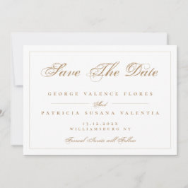 Classic Gold Caramel Elegantes Foto Hochzeit Save The Date
