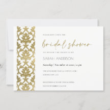 CLASSIC GOLD DAMASK FLORAL PATTERN BRAUTPARTY