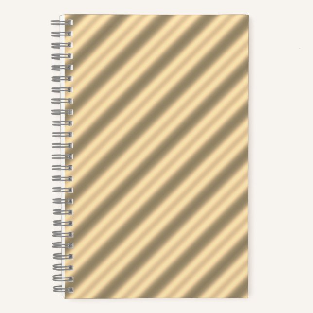 Classic Gold Diagonal Stripe Spiral Notebook Notizbuch (Vorderseite)