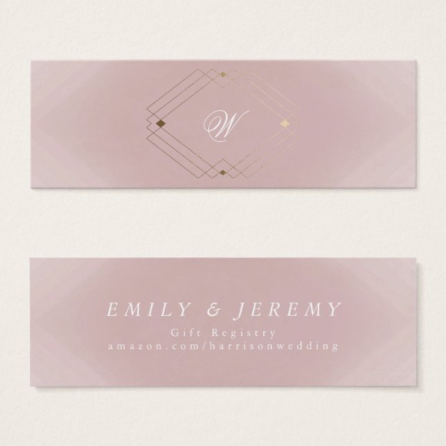 Classic Gold Dusty Rose Pink Monogram Wedding (Vorne & Hinten)