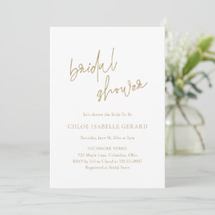 Classic Gold Elegantes Brautparty Einladung