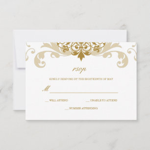 Classic Gold Farbe Rodelbahn mit Aussicht RSVP Karte