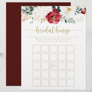 Classic Gold Floral Bridal Bingo Spiel