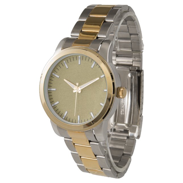 Classic Gold Foil Mens Wrist Armbanduhr (Schrägansicht)