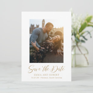Classic Gold Foto Elegante Hochzeit Save The Date