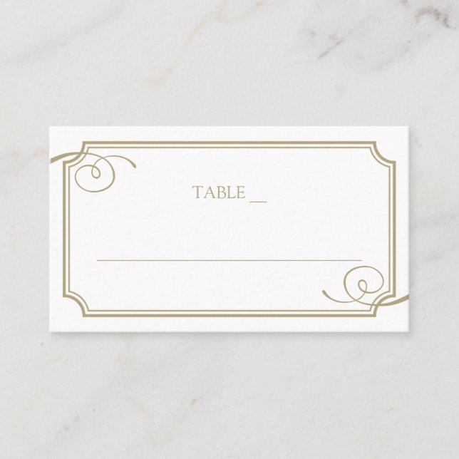 Classic Gold Frame Luxury Wedding Platzkarte (Vorderseite)