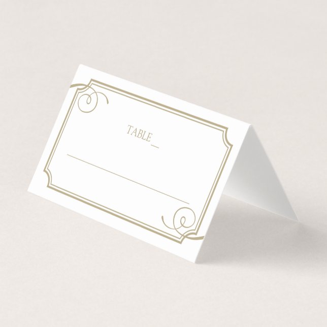 Classic Gold Frame Luxury Wedding Platzkarte Visitenkarten (Vorderseite)