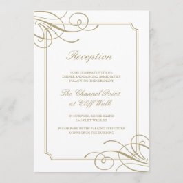 Classic Gold Frame Luxus Wedidning Empfang Einladung