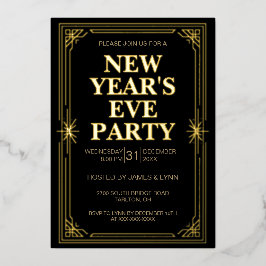 Classic Gold Frame New Year’s Eve Party Invitation