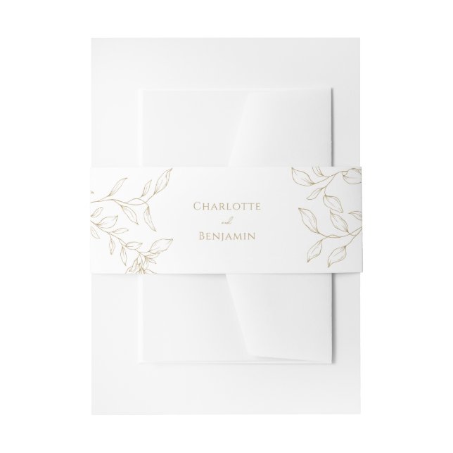 Classic Gold Greenerity Wedding Einladungsbanderole (Vorderseite Beispiel)