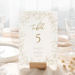 Classic Gold Greenery Wedding Tischnummer<br><div class="desc">Das Classic Gold Greenery Wedding Tischnummer Design - sorgfältig gestaltet, um eine moderne romantische Ästhetik zu verkörpern. Eine klassische Mischung aus weißem Hintergrund und zarten goldenen Blätter ergänzt durch ein einfaches Kalligraphieskript in Verbindung mit einem dezenten Serifen-Schriftart. Das Ergebnis ist ein perfekt gepflegtes Ambiente für Ihre Hochzeit, wobei jedes Detail...</div>