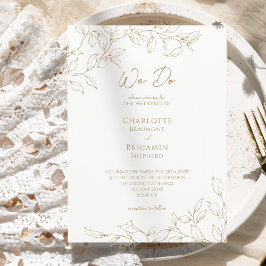 Classic Gold Greenery Wir laden Sie zu Hochzeiten  Einladung